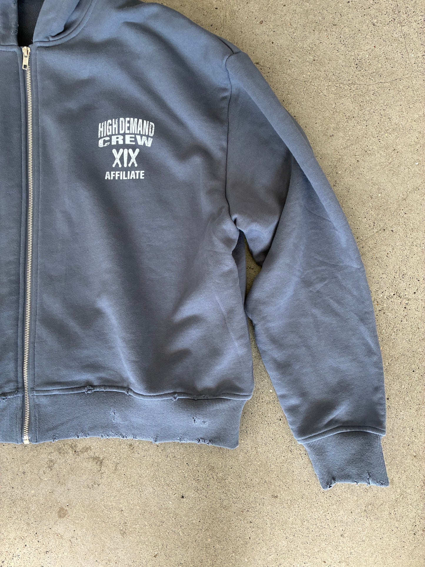 XIX HDC CROPPED & DISTRESSED HOODIE SZ XL