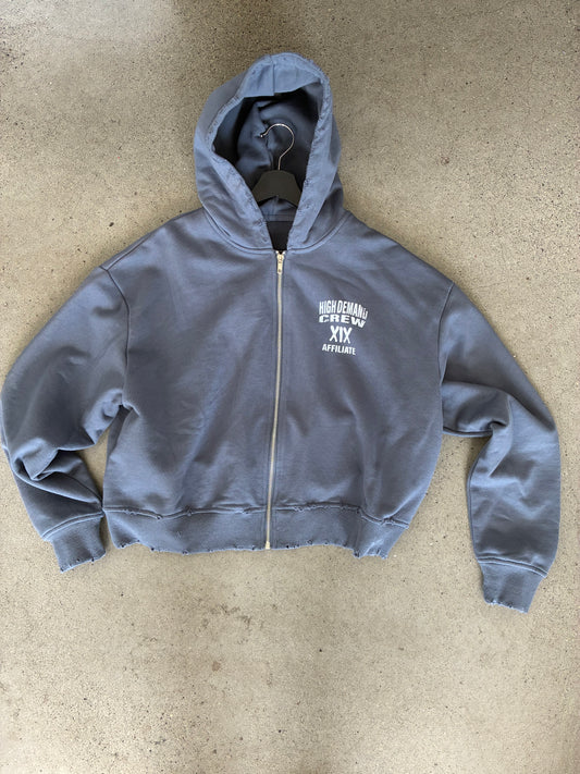XIX HDC CROPPED & DISTRESSED HOODIE SZ S