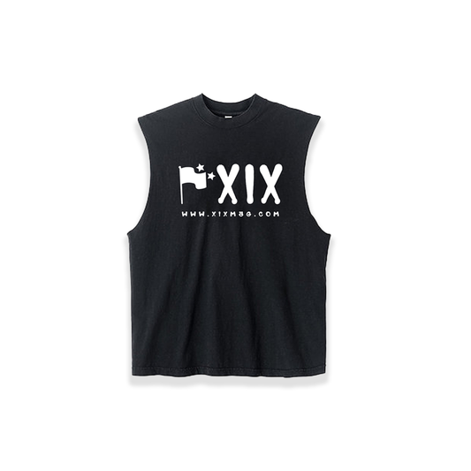 FLAGSHIP XIX CUTOFF TEE BLACK