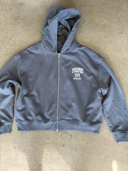 XIX HDC CROPPED & DISTRESSED HOODIE SZ XL