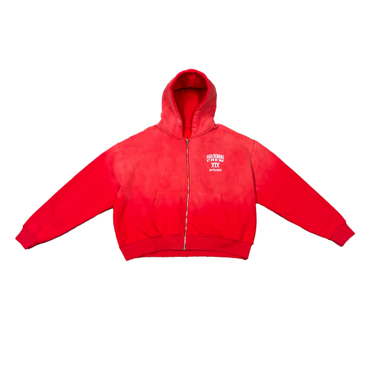 XIX HDC RED CROPPED HOODIE