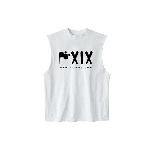 FLAGSHIP XIX CUTOFF TEE WHITE